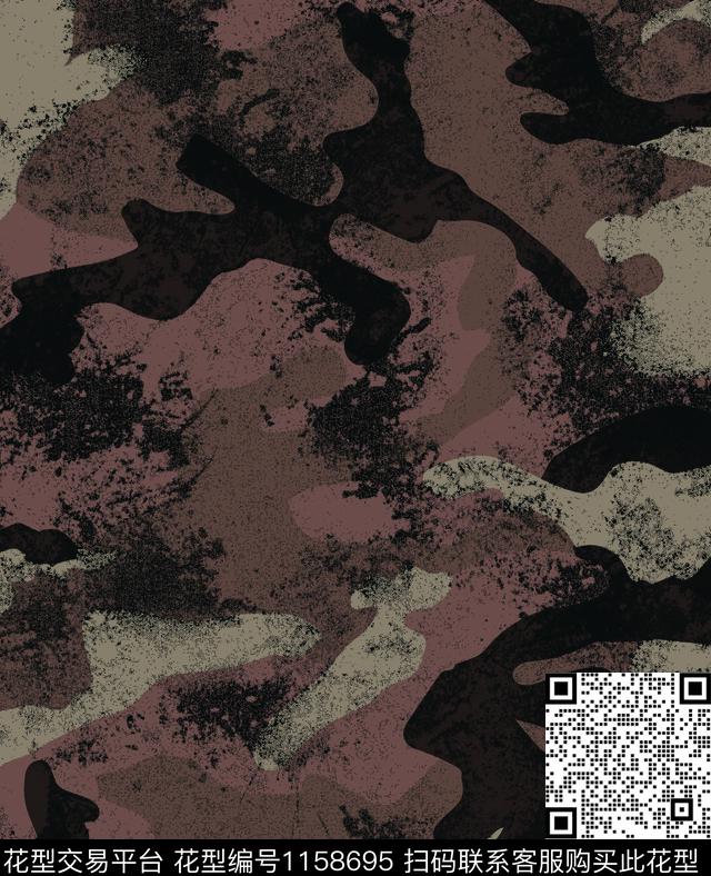 迷彩几何男装抽象男装数码印花华亿平台下载（图片编号: 1158695） - 瓦栏（Walan）