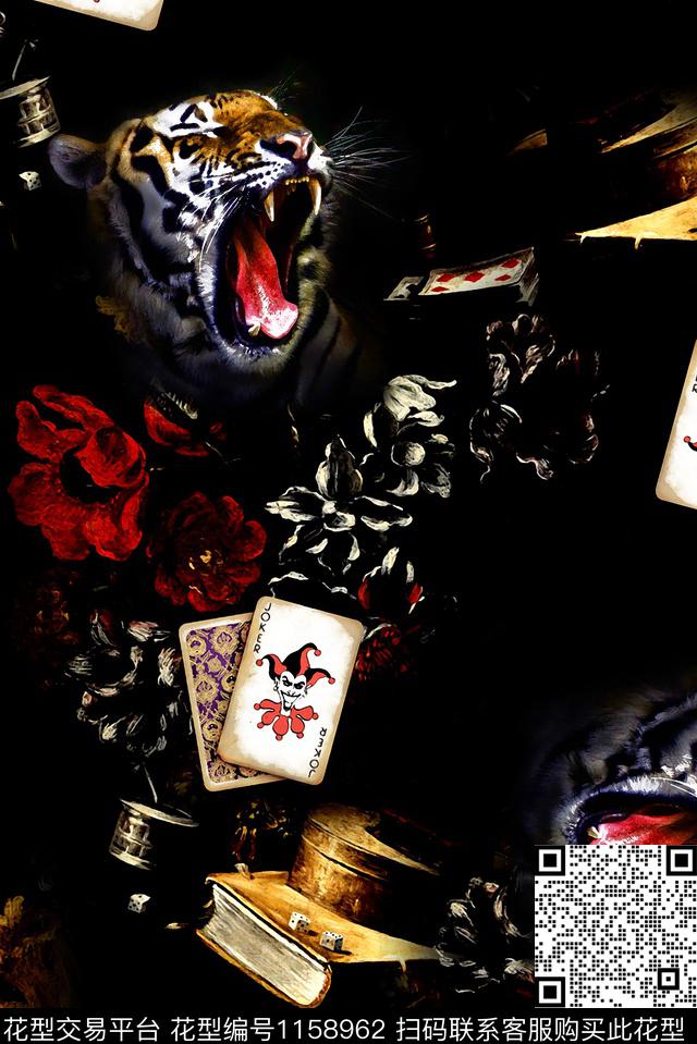 大牌风褪色花卉潮牌数码印花华亿平台下载（图片编号: 1158962） - 瓦栏（Walan）