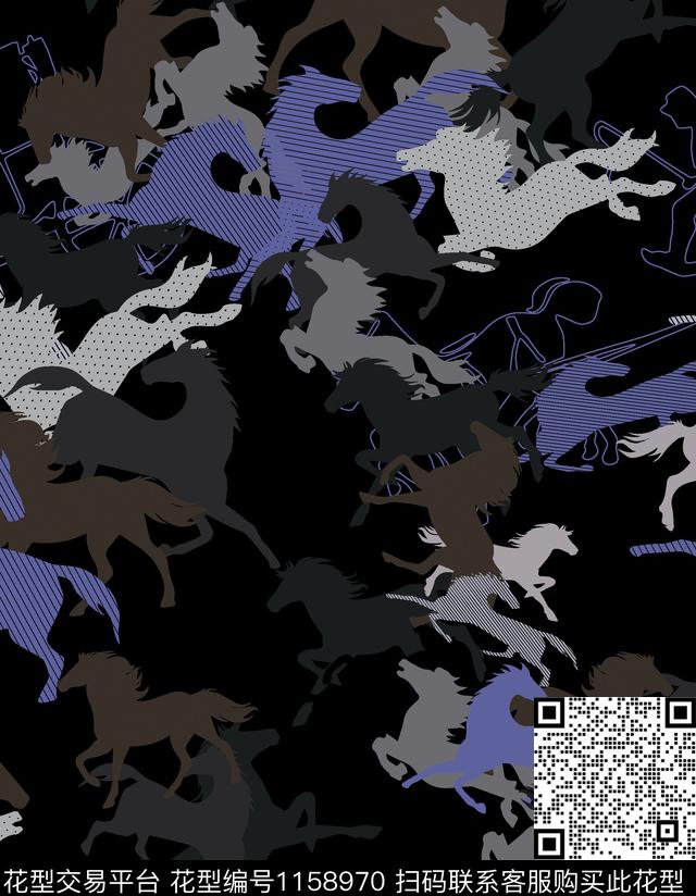 迷彩几何大牌风数码印花华亿平台下载（图片编号: 1158970） - 瓦栏（Walan）