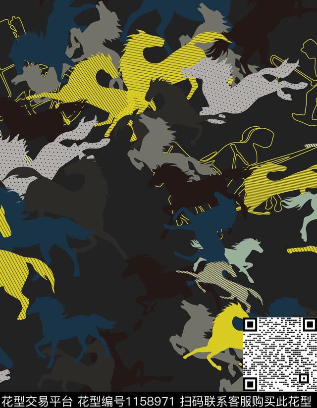 迷彩几何大牌风数码印花华亿平台下载（图片编号: 1158971） - 瓦栏（Walan）