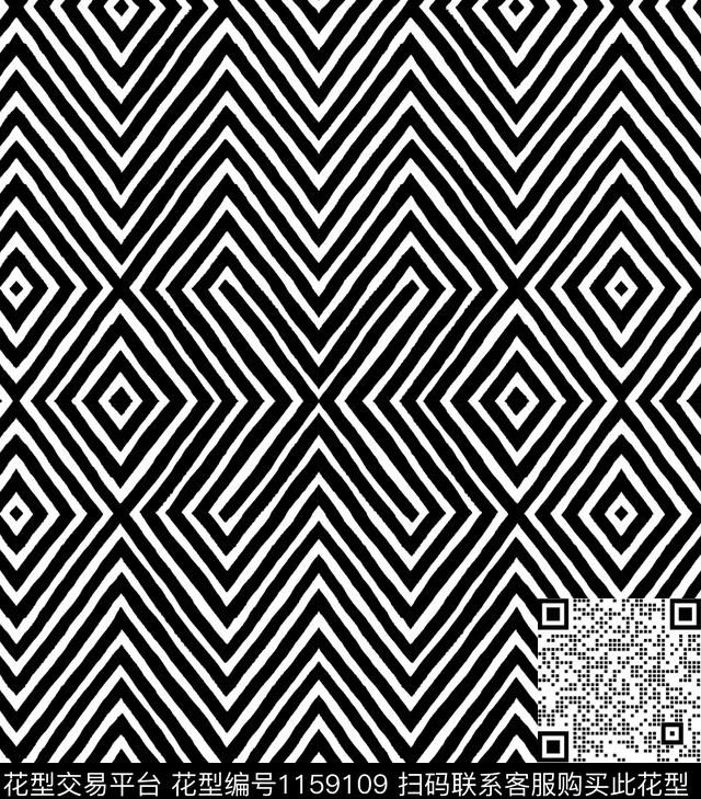 条格休闲几何传统印花华亿平台下载（图片编号: 1159109） - 瓦栏（Walan）