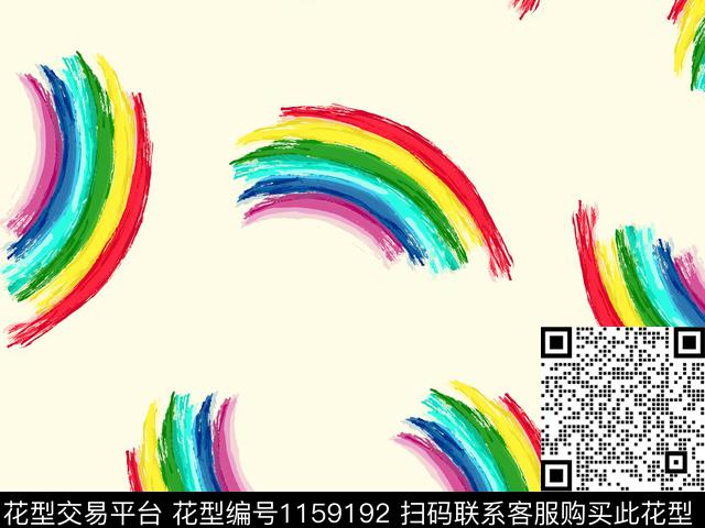 笔触彩虹肌理数码印花华亿平台下载（图片编号: 1159192） - 瓦栏（Walan）