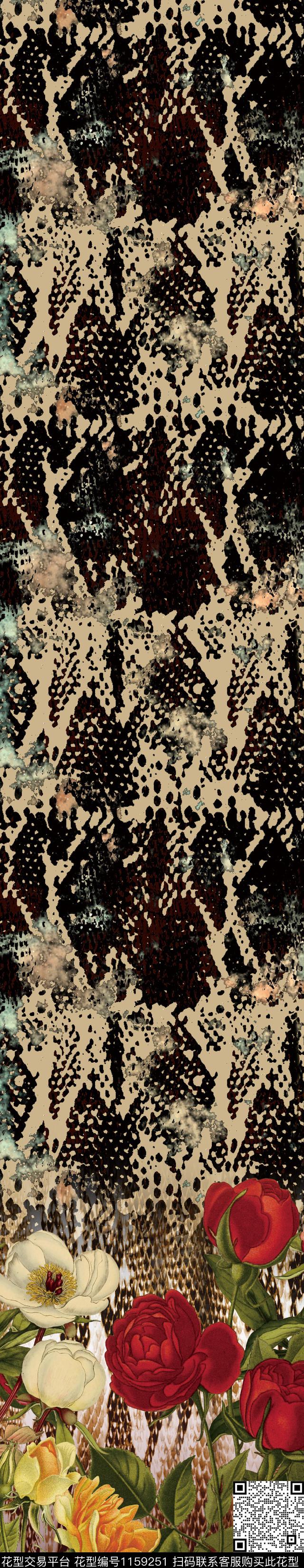 数码华亿平台豹纹定位花数码印花华亿平台下载（图片编号: 1159251） - 瓦栏（Walan）
