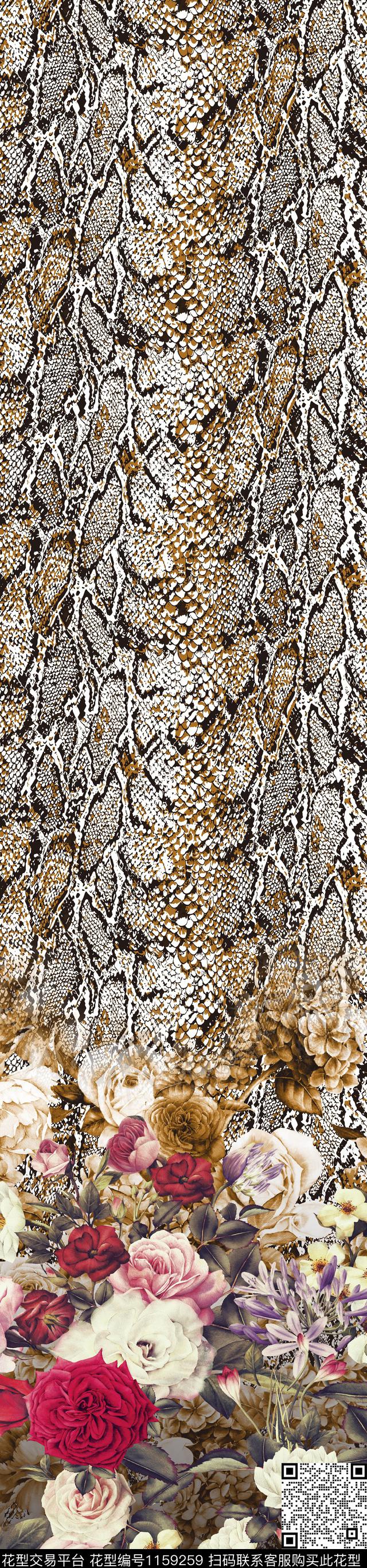 数码华亿平台豹纹定位花数码印花华亿平台下载（图片编号: 1159259） - 瓦栏（Walan）