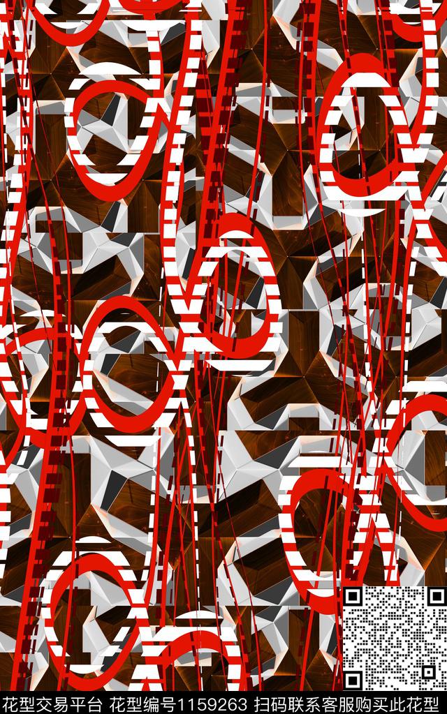 几何大牌风格子数码印花华亿平台下载（图片编号: 1159263） - 瓦栏（Walan）