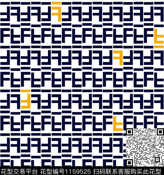 字母大牌风F传统印花华亿平台下载（图片编号: 1159525） - 瓦栏（Walan）