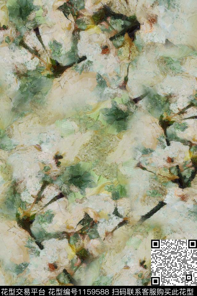 朦胧花卉肌理少女数码印花华亿平台下载（图片编号: 1159588） - 瓦栏（Walan）