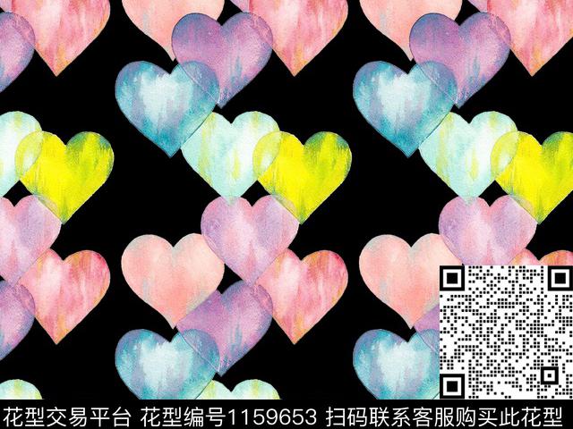 卡通爱心手绘数码印花华亿平台下载（图片编号: 1159653） - 瓦栏（Walan）