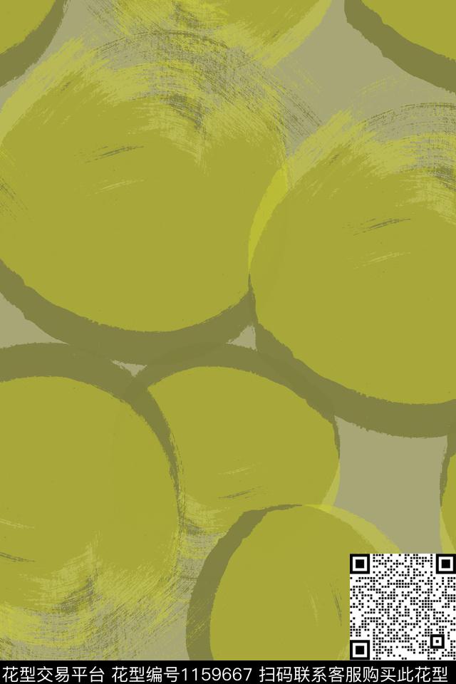 抽象圆圈与波点胸前独幅数码印花华亿平台下载（图片编号: 1159667） - 瓦栏（Walan）