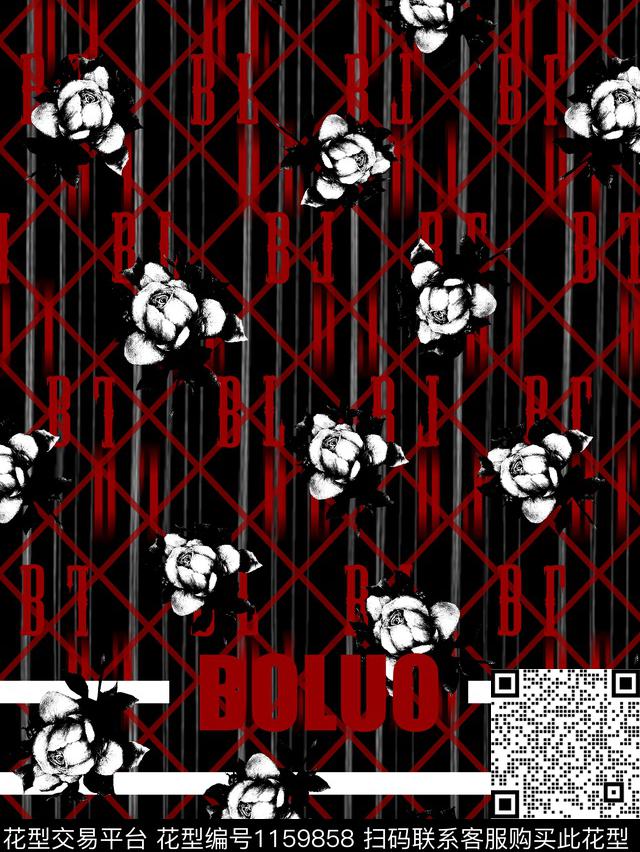 抽象男装大牌风几何字母数码印花华亿平台下载（图片编号: 1159858） - 瓦栏（Walan）