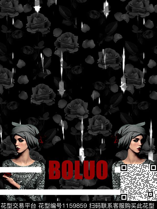 抽象男装几何男装女子数码印花华亿平台下载（图片编号: 1159859） - 瓦栏（Walan）