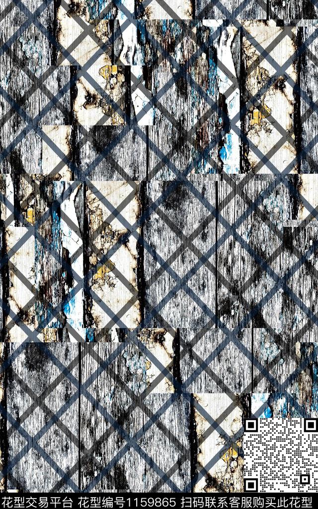 抽象男装纹理复古数码印花华亿平台下载（图片编号: 1159865） - 瓦栏（Walan）