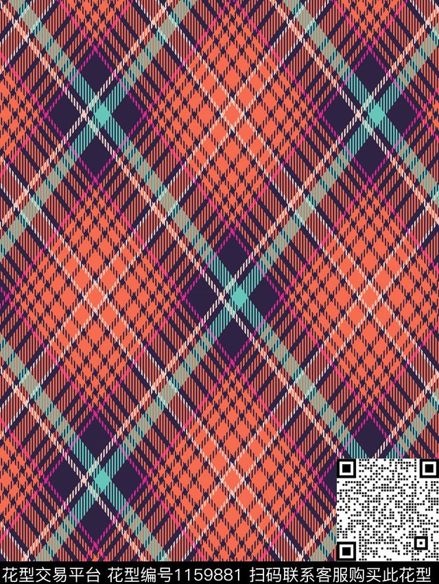 传统华亿平台大格子破旧传统印花华亿平台下载（图片编号: 1159881） - 瓦栏（Walan）