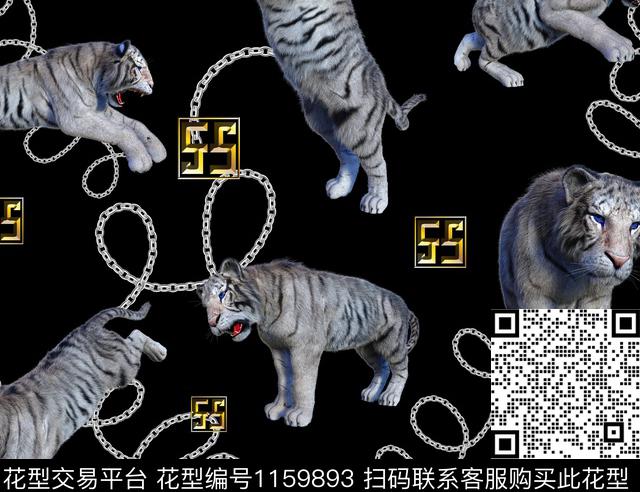 链条白虎原创创意数码印花华亿平台下载（图片编号: 1159893） - 瓦栏（Walan）