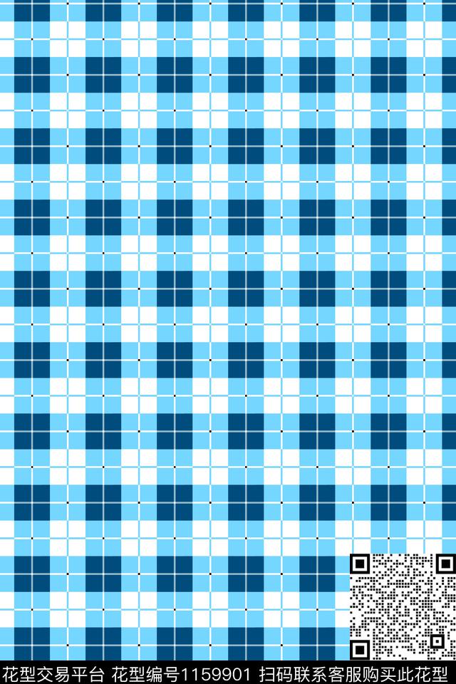 蓝色格纹清新格纹单色格纹传统印花华亿平台下载（图片编号: 1159901） - 瓦栏（Walan）