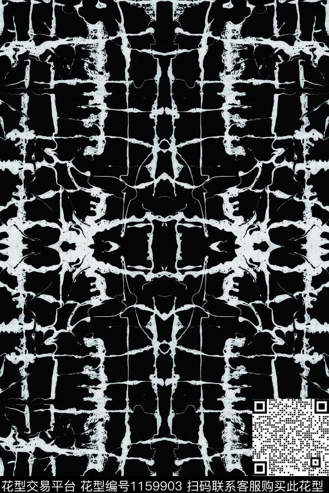 黑底肌理肌理单色传统印花华亿平台下载（图片编号: 1159903） - 瓦栏（Walan）