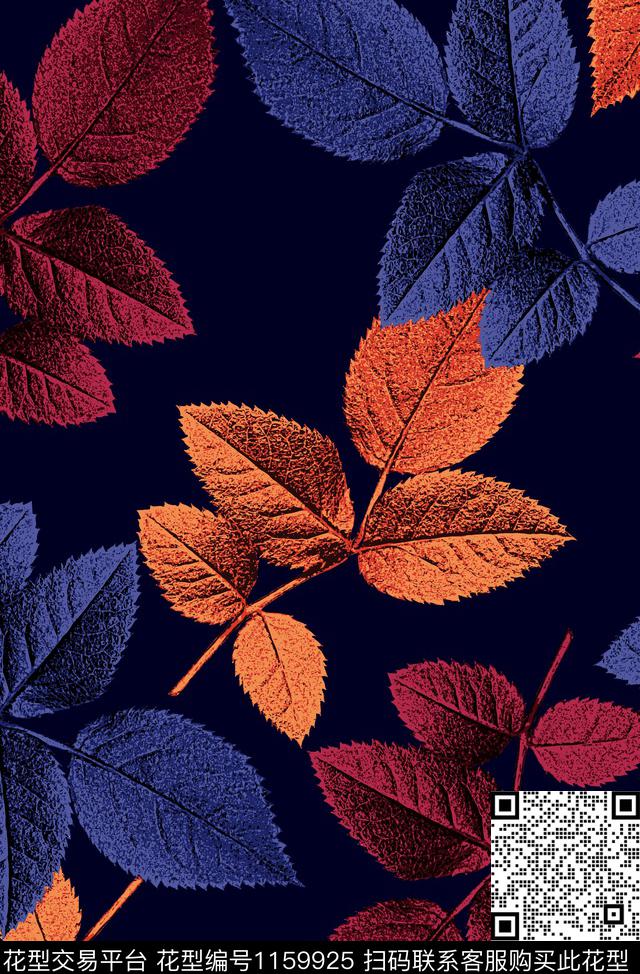 纹理手绘绿植树叶传统印花华亿平台下载（图片编号: 1159925） - 瓦栏（Walan）