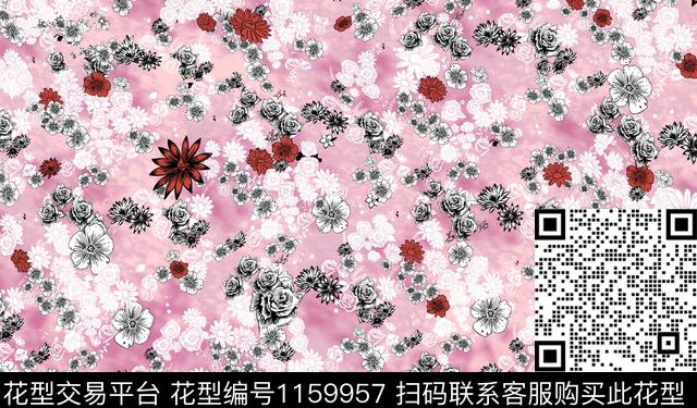 抽象花卉数码华亿平台抽象数码印花华亿平台下载（图片编号: 1159957） - 瓦栏（Walan）