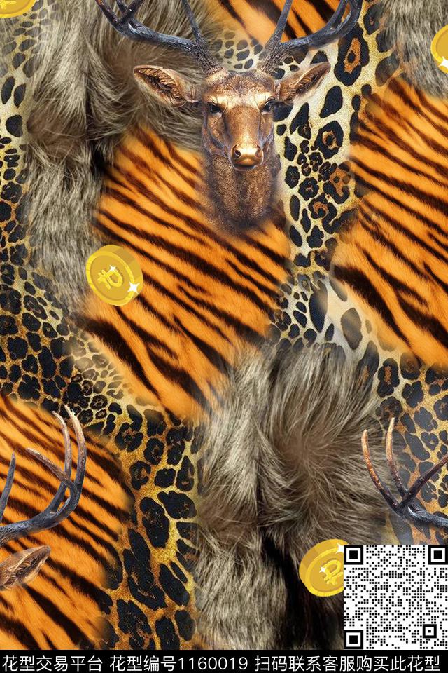 鹿皮毛钱币数码印花华亿平台下载（图片编号: 1160019） - 瓦栏（Walan）