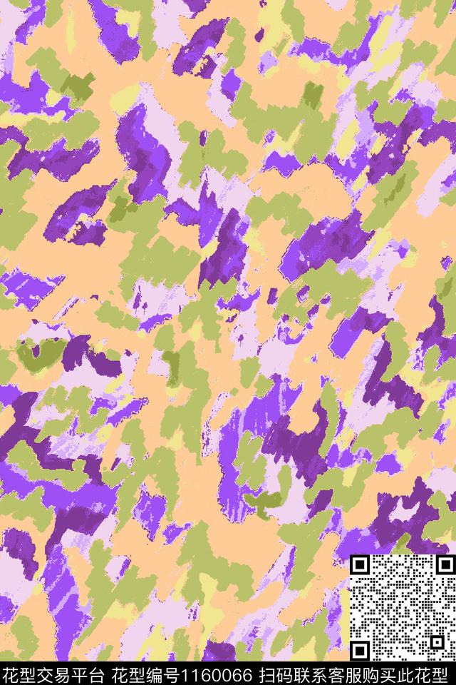 迷彩抽象花卉肌理数码印花华亿平台下载（图片编号: 1160066） - 瓦栏（Walan）