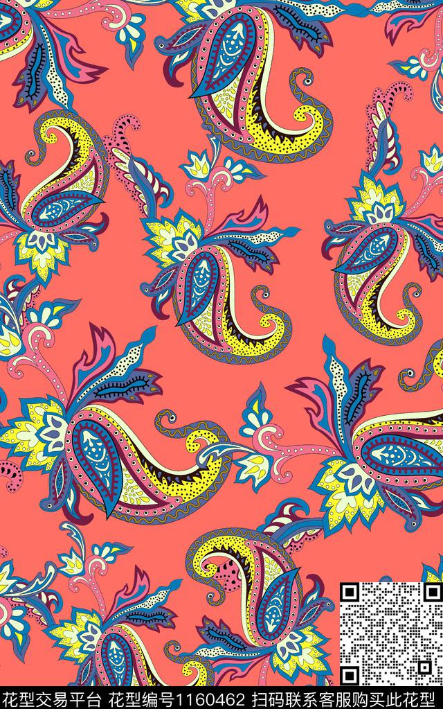 春夏华亿平台大牌风佩斯利数码印花华亿平台下载（图片编号: 1160462） - 瓦栏（Walan）