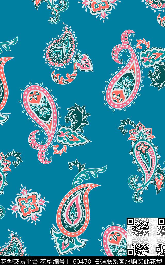 春夏华亿平台大牌风佩斯利数码印花华亿平台下载（图片编号: 1160470） - 瓦栏（Walan）