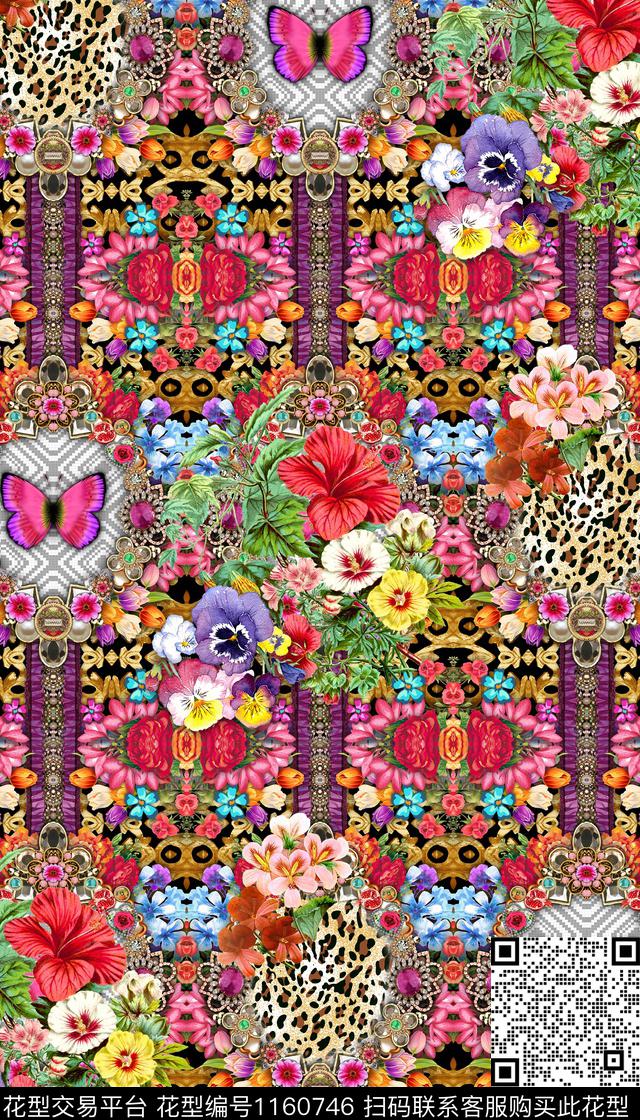 花卉民族风珠宝宝石数码印花华亿平台下载（图片编号: 1160746） - 瓦栏（Walan）