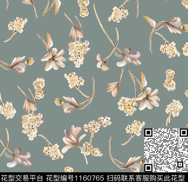 清爽底花卉女装数码华亿平台数码印花华亿平台下载（图片编号: 1160765） - 瓦栏（Walan）