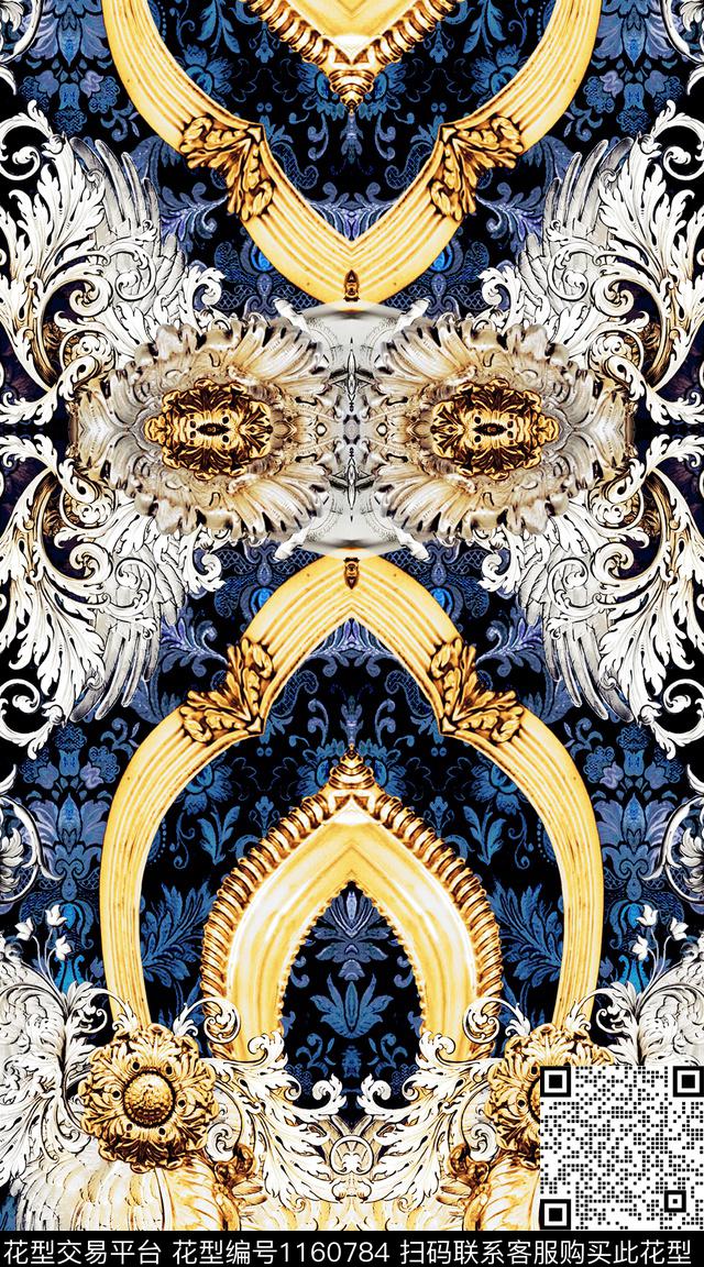 抽象大牌风民族花卉数码印花华亿平台下载（图片编号: 1160784） - 瓦栏（Walan）