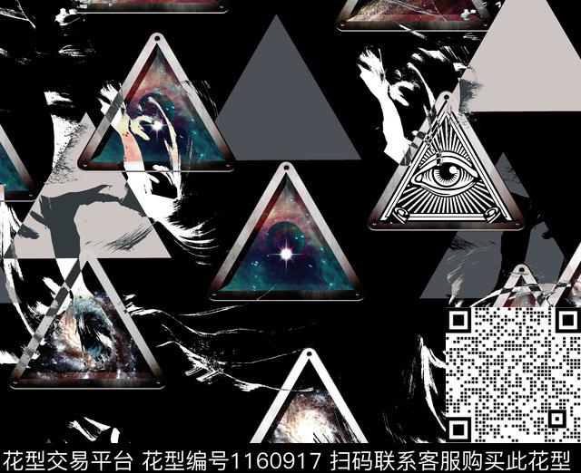 抽象大牌风几何数码印花华亿平台下载（图片编号: 1160917） - 瓦栏（Walan）