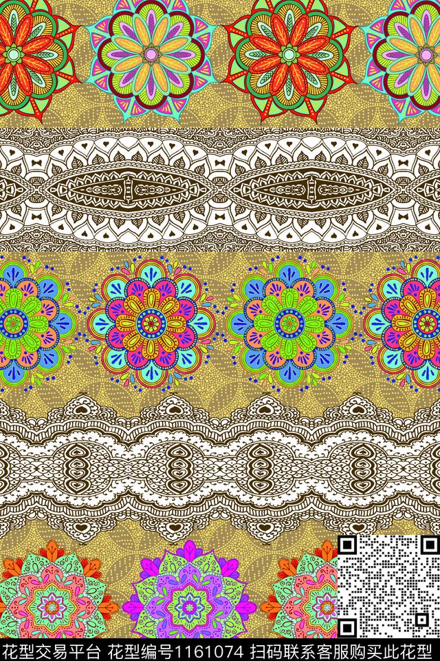 民族花卉复古风复杂纹样数码印花华亿平台下载（图片编号: 1161074） - 瓦栏（Walan）