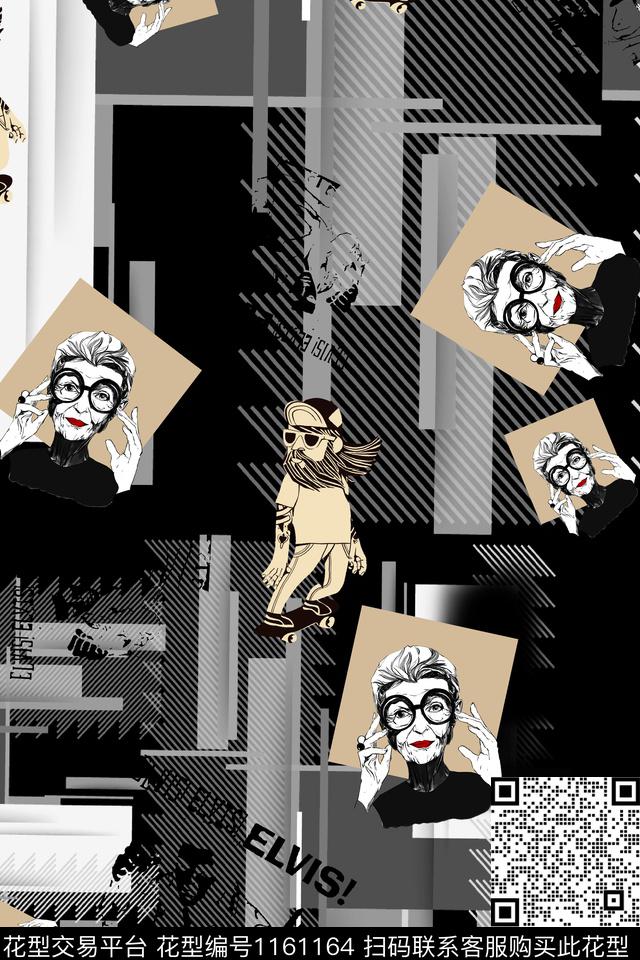 几何男装男装人物数码印花华亿平台下载（图片编号: 1161164） - 瓦栏（Walan）