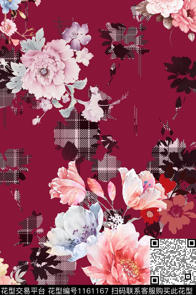 数码华亿平台水彩花卉中国风数码印花华亿平台下载（图片编号: 1161167） - 瓦栏（Walan）