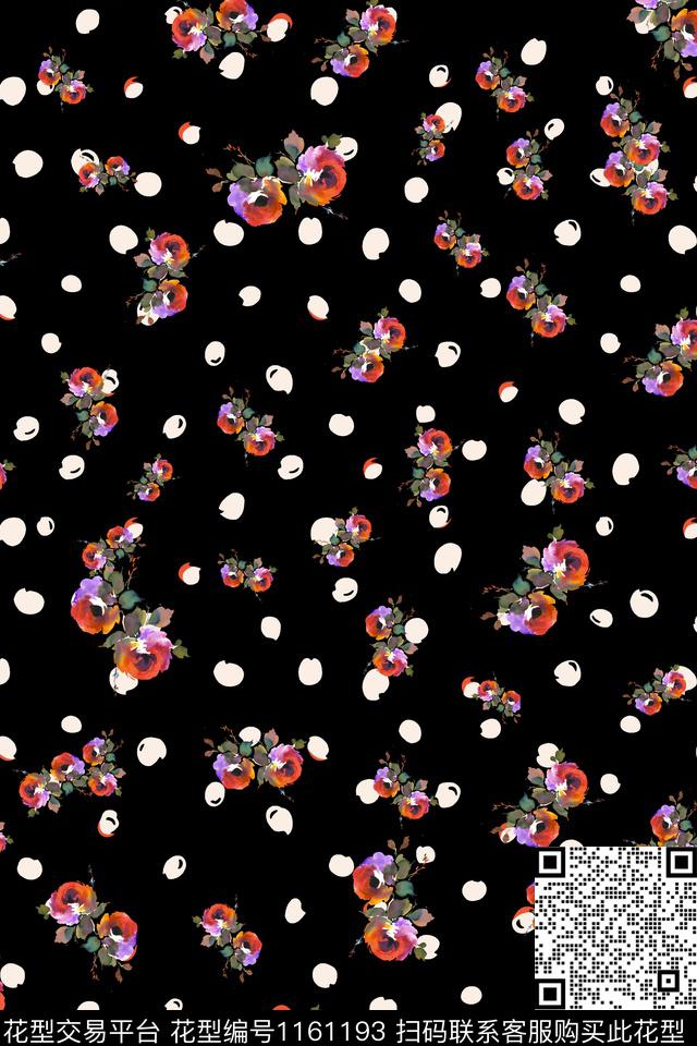 数码华亿平台水彩花卉花卉数码印花华亿平台下载（图片编号: 1161193） - 瓦栏（Walan）