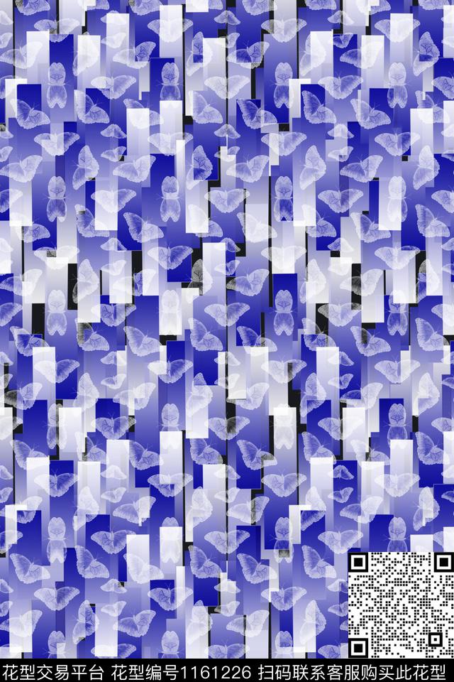 蝴蝶几何大牌风数码印花华亿平台下载（图片编号: 1161226） - 瓦栏（Walan）