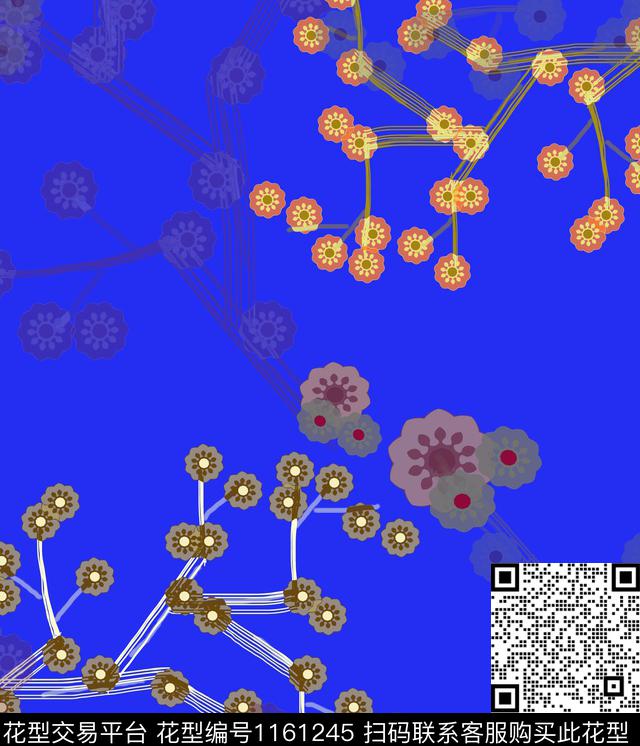 大牌风绿植树叶几何数码印花华亿平台下载（图片编号: 1161245） - 瓦栏（Walan）