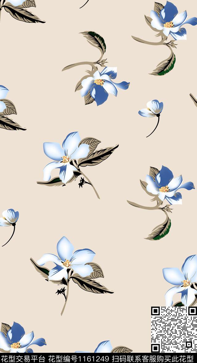 小碎花清爽底花卉女装数码印花华亿平台下载（图片编号: 1161249） - 瓦栏（Walan）