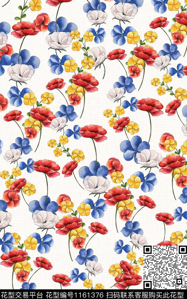 小碎花春夏华亿平台花卉数码印花华亿平台下载（图片编号: 1161376） - 瓦栏（Walan）