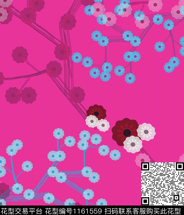 大牌风绿植树叶几何数码印花华亿平台下载（图片编号: 1161559） - 瓦栏（Walan）
