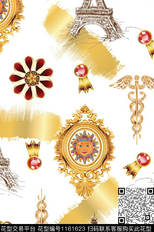 肌理珠宝宝石铁塔数码印花华亿平台下载（图片编号: 1161623） - 瓦栏（Walan）