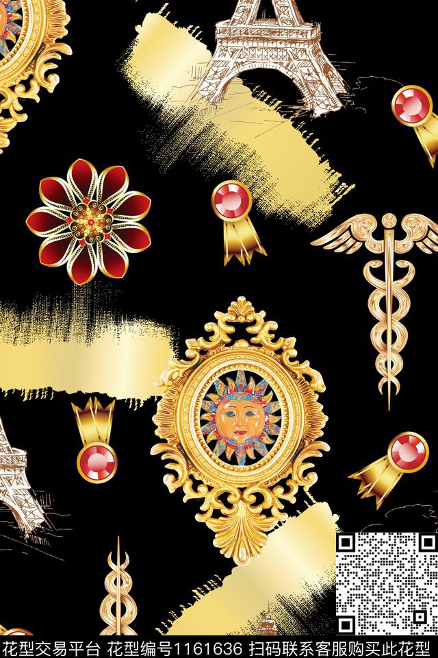 肌理珠宝宝石铁塔数码印花华亿平台下载（图片编号: 1161636） - 瓦栏（Walan）