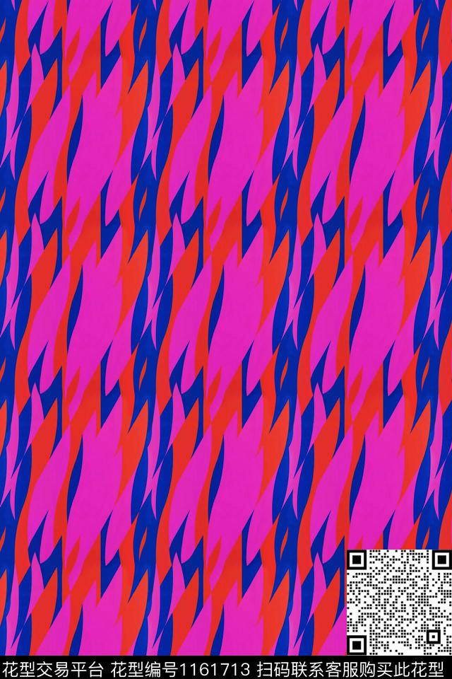 几何抽象大牌风传统印花华亿平台下载（图片编号: 1161713） - 瓦栏（Walan）