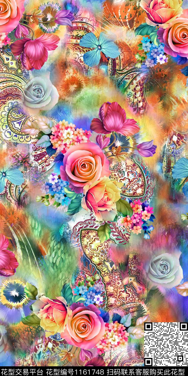 抽象花瓣数码华亿平台数码印花华亿平台下载（图片编号: 1161748） - 瓦栏（Walan）