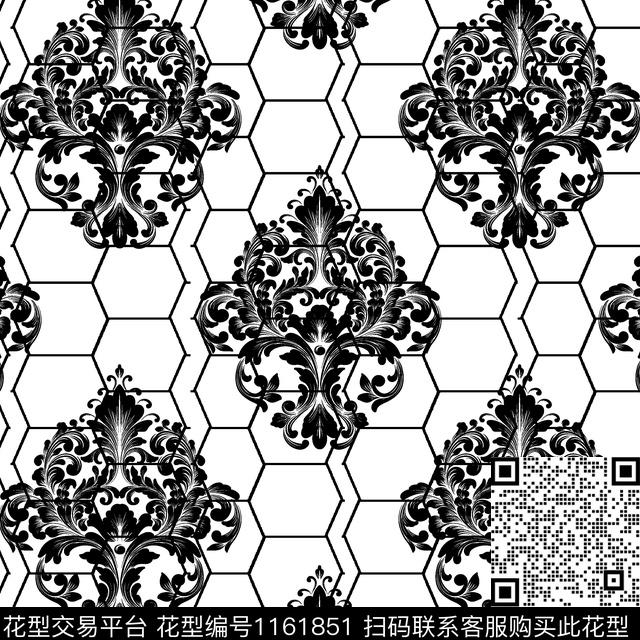 几何格子大牌风数码印花华亿平台下载（图片编号: 1161851） - 瓦栏（Walan）