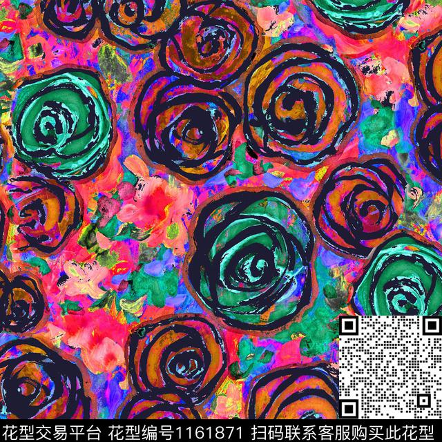 几何大牌风数码华亿平台数码印花华亿平台下载（图片编号: 1161871） - 瓦栏（Walan）