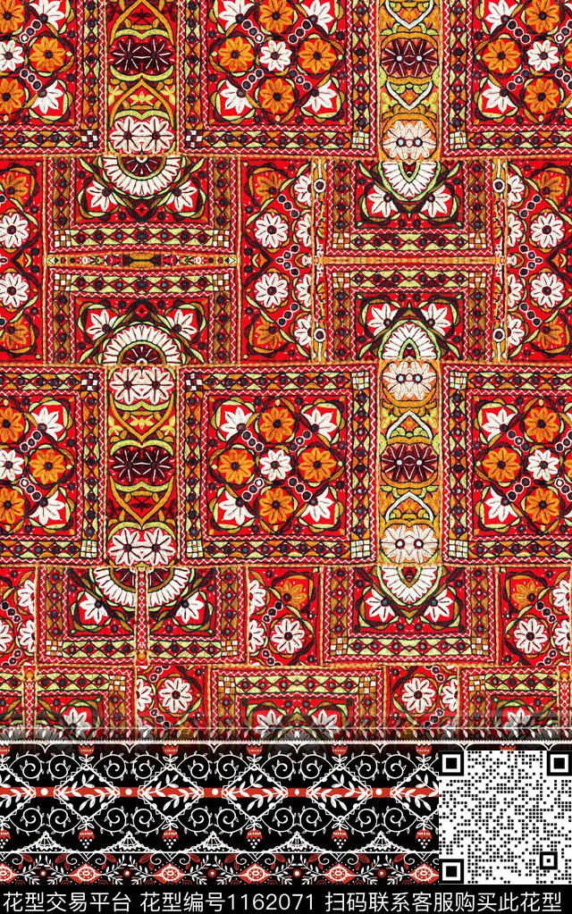 几何秋冬华亿平台复古数码印花华亿平台下载（图片编号: 1162071） - 瓦栏（Walan）