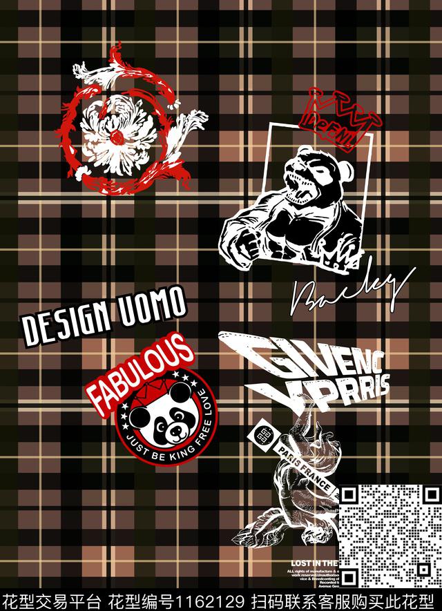 清爽底花卉格子熊猫数码印花华亿平台下载（图片编号: 1162129） - 瓦栏（Walan）