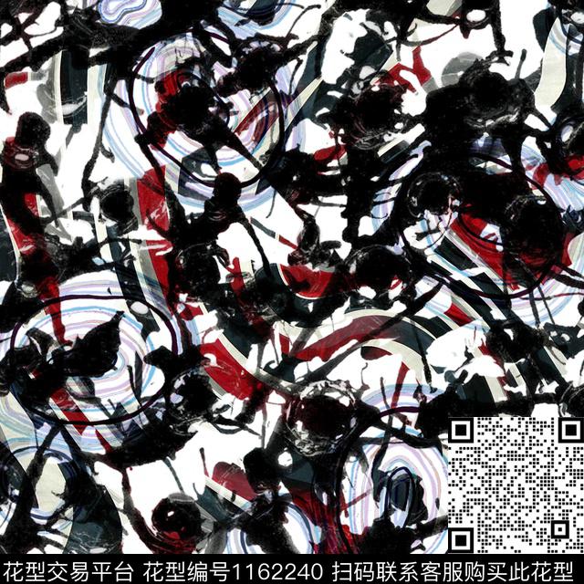抽象原创创意水墨风数码印花华亿平台下载（图片编号: 1162240） - 瓦栏（Walan）