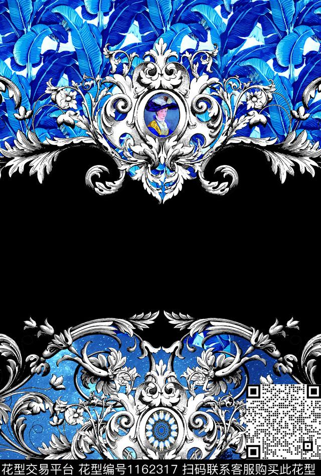 宫廷风抽象潮牌数码印花华亿平台下载（图片编号: 1162317） - 瓦栏（Walan）