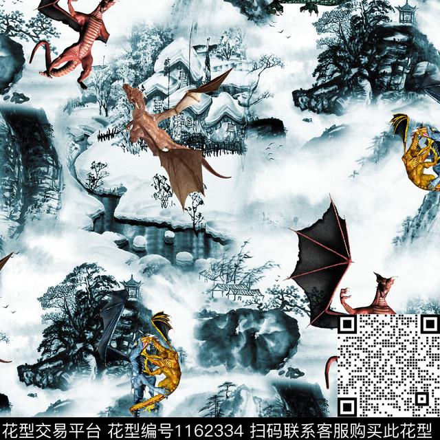 抽象潮牌动物数码印花华亿平台下载（图片编号: 1162334） - 瓦栏（Walan）